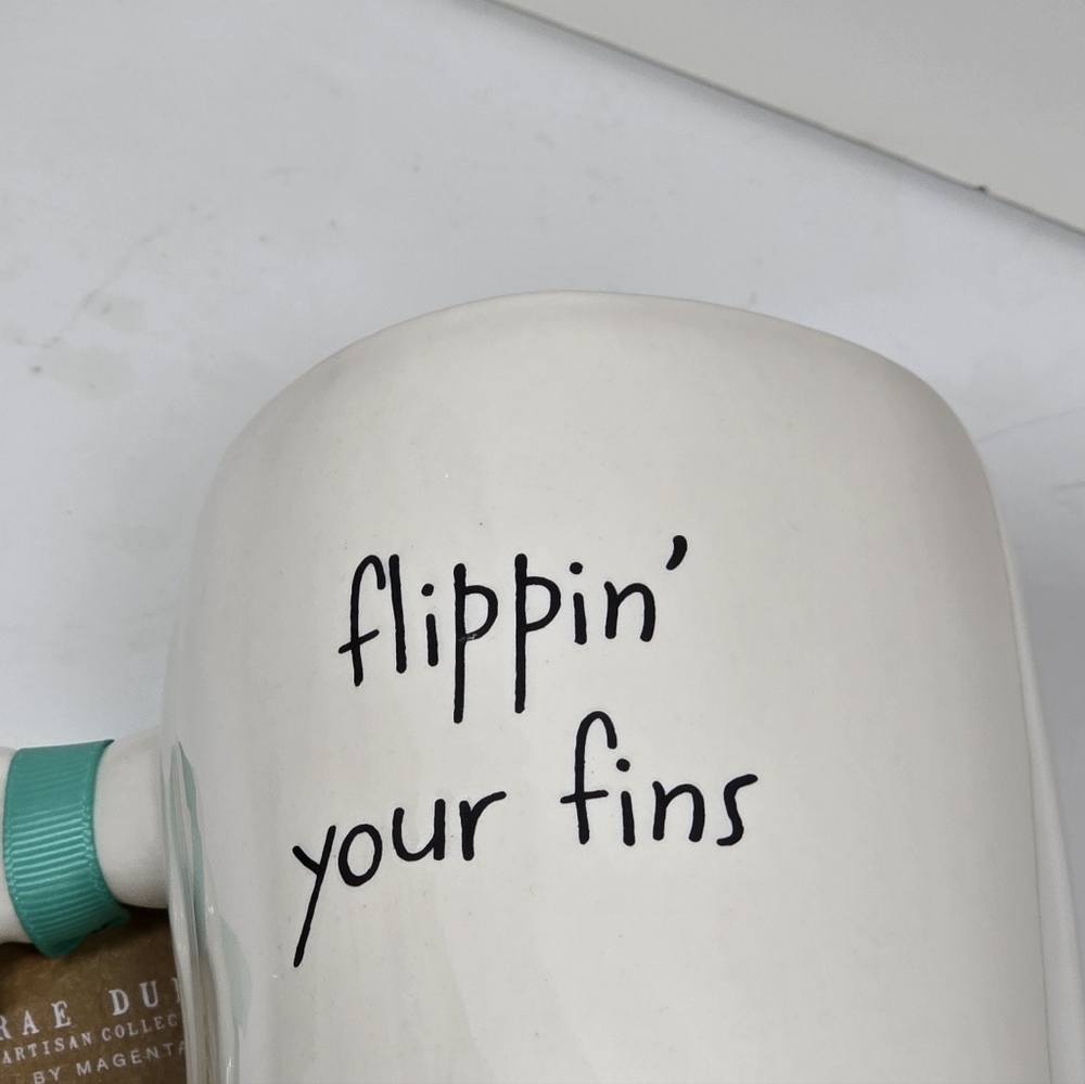 Rae Dunn Disney Princess Ariel Little Mermaid Flipiin' Your Fins Mug Nwt - Picture 3 of 4